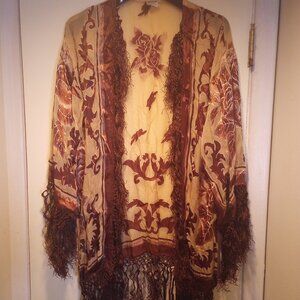 Newport News gorgeous Kimono 100% silk hand embroied New in bag! FREE npn gift!